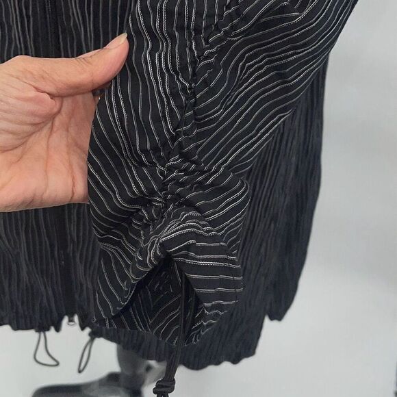Snider Womens Striped Cardiff Full Zip Stretch Coat Dress Black White Small NWOT - Picture 7 of 13